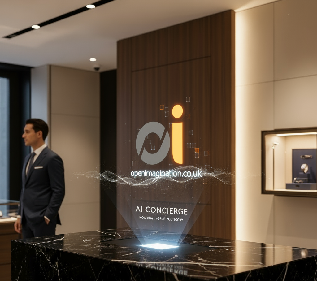 Hologram of AI concierge