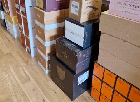 Boxes of wine
