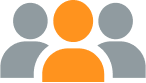 Icon of 3 people standing next to each other 